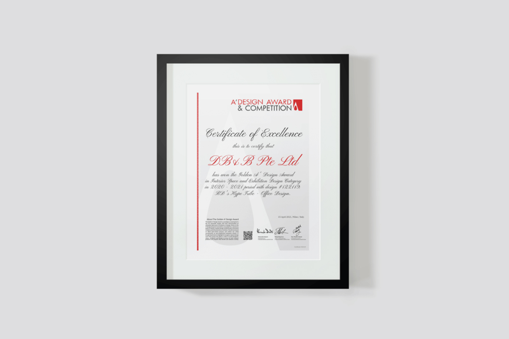 dbb clinches first prominent gold design award