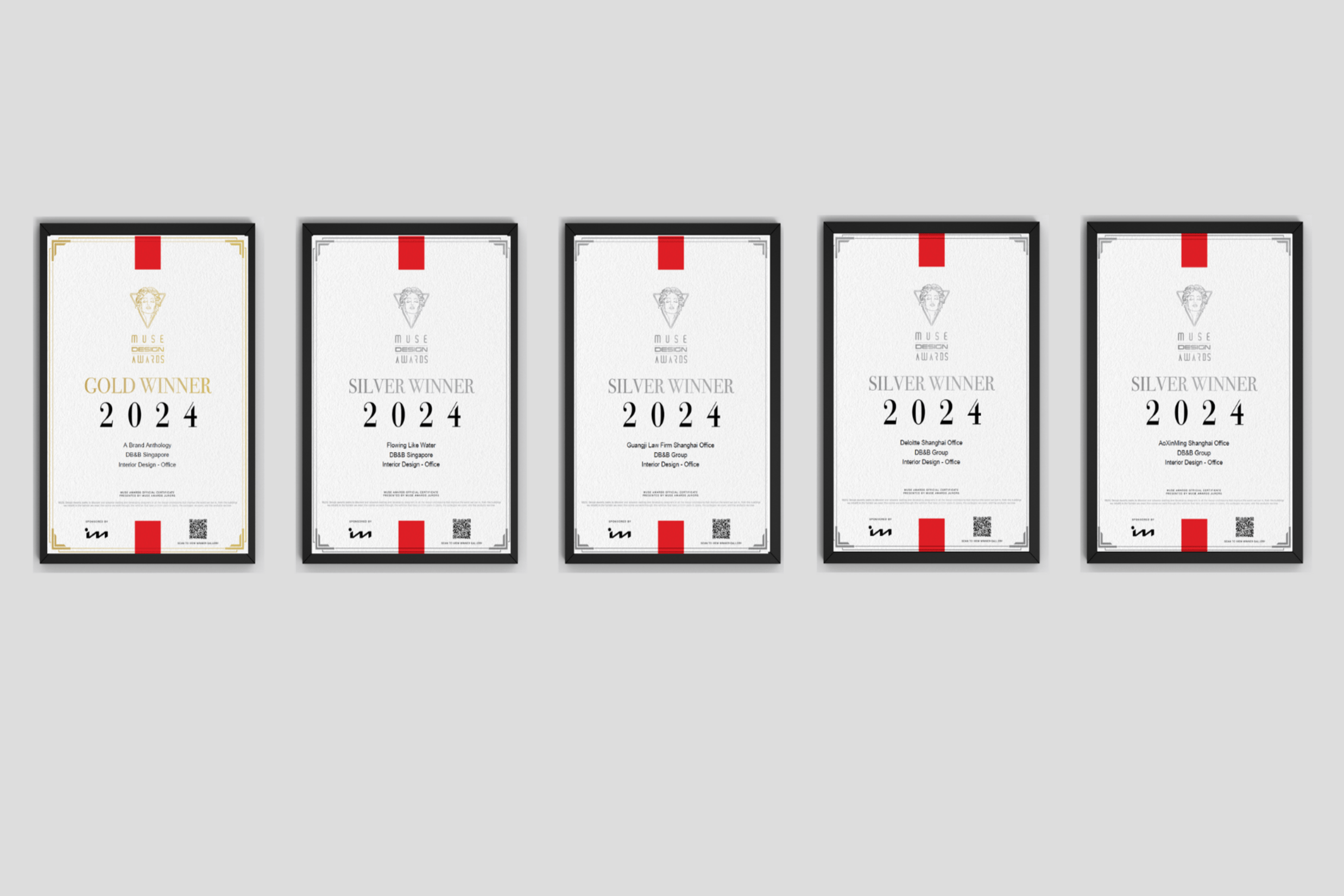 DB&B Group Celebrates Five Wins at the 2024 MUSE Design Awards