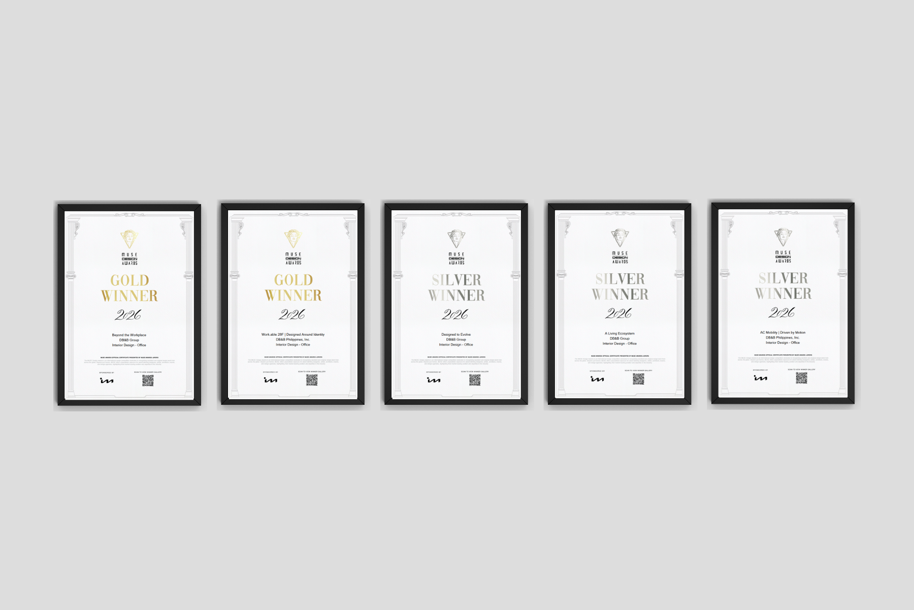 DB&B Group Celebrates Five Wins at the 2026 MUSE Design Awards Season 2 